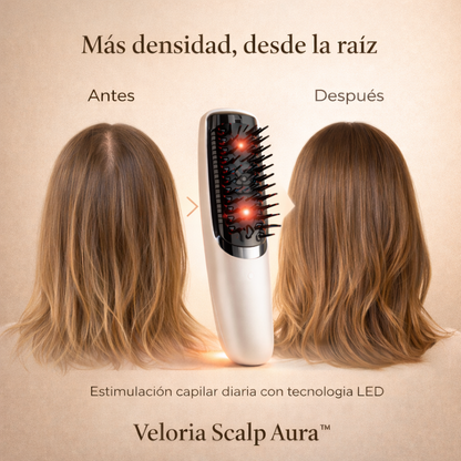 Veloria Scalp Aura™ | Cepillo de Terapia LED Capilar