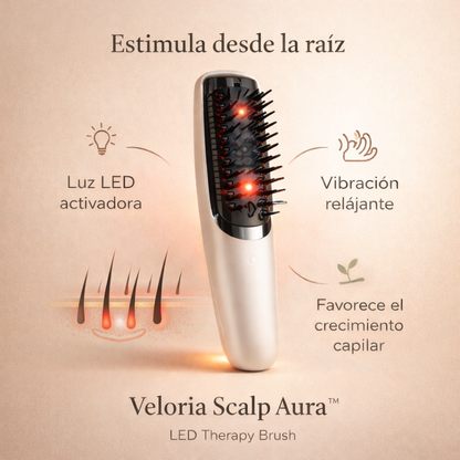 Veloria Scalp Aura™ | Cepillo de Terapia LED Capilar