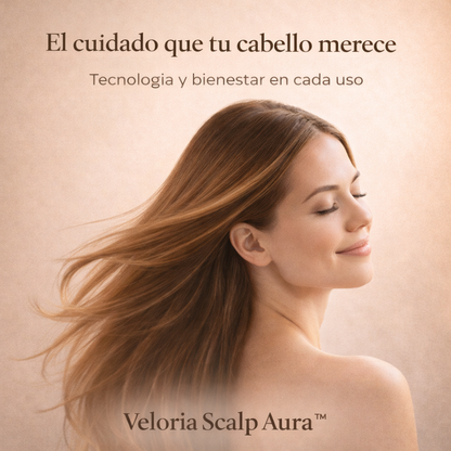 Veloria Scalp Aura™ | Cepillo de Terapia LED Capilar