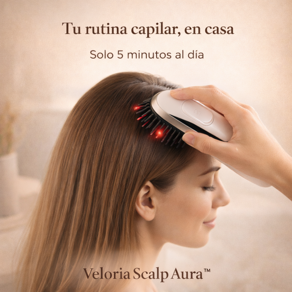 Veloria Scalp Aura™ | Cepillo de Terapia LED Capilar
